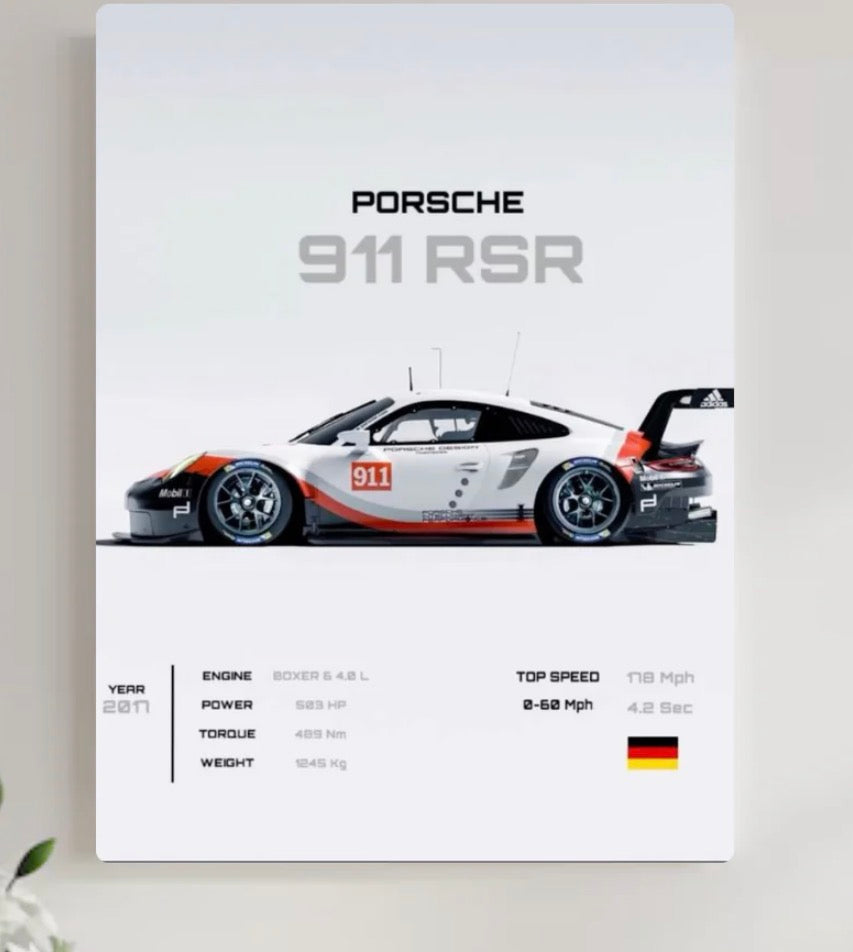 PORSCHE 911 RSR l Car Wall Poster