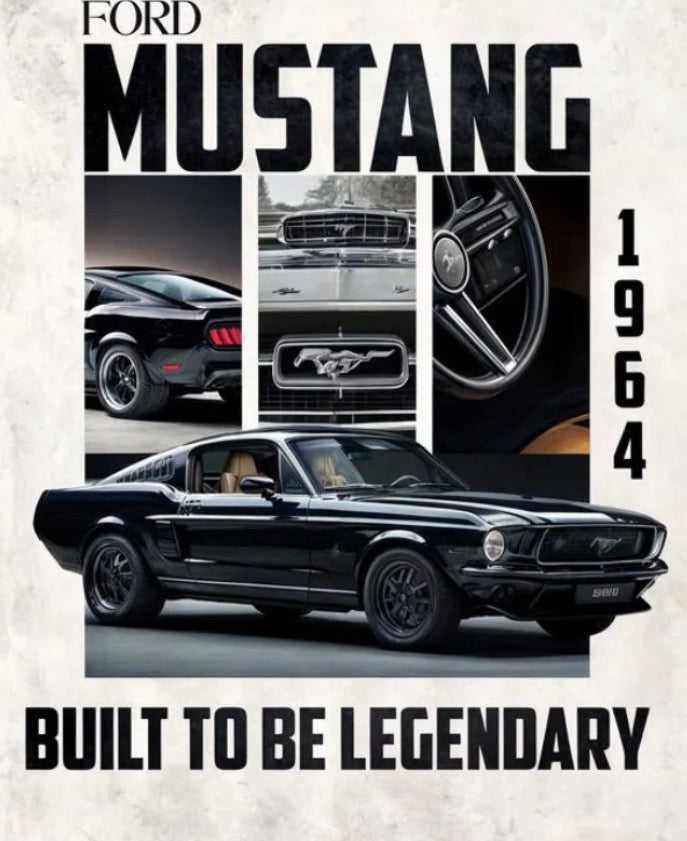 FORD MUSTANG 1964 l Car Wall Poster