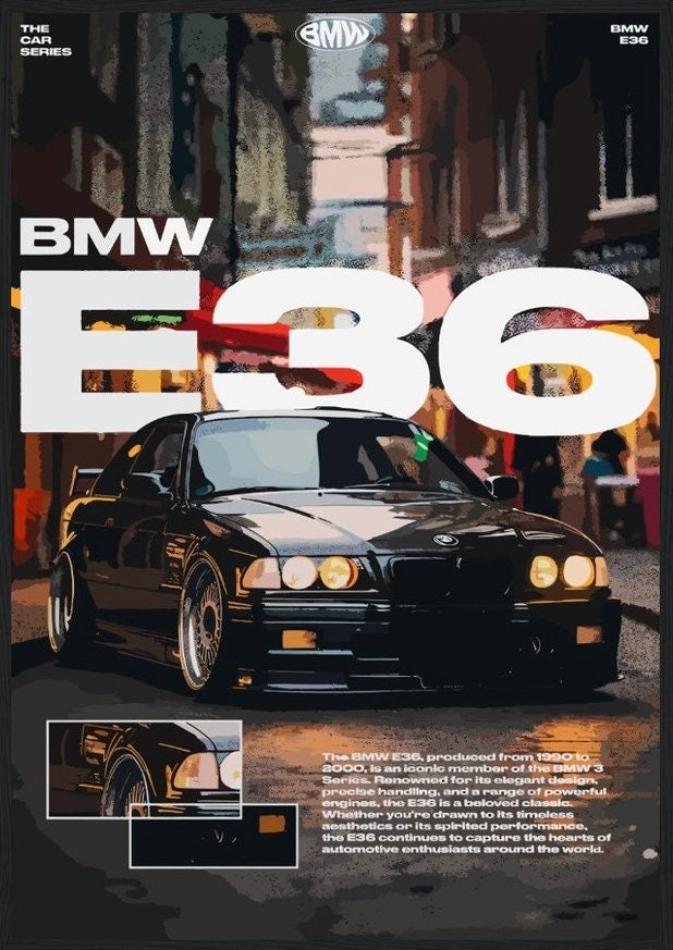 BMW E36 l Car Wall Poster
