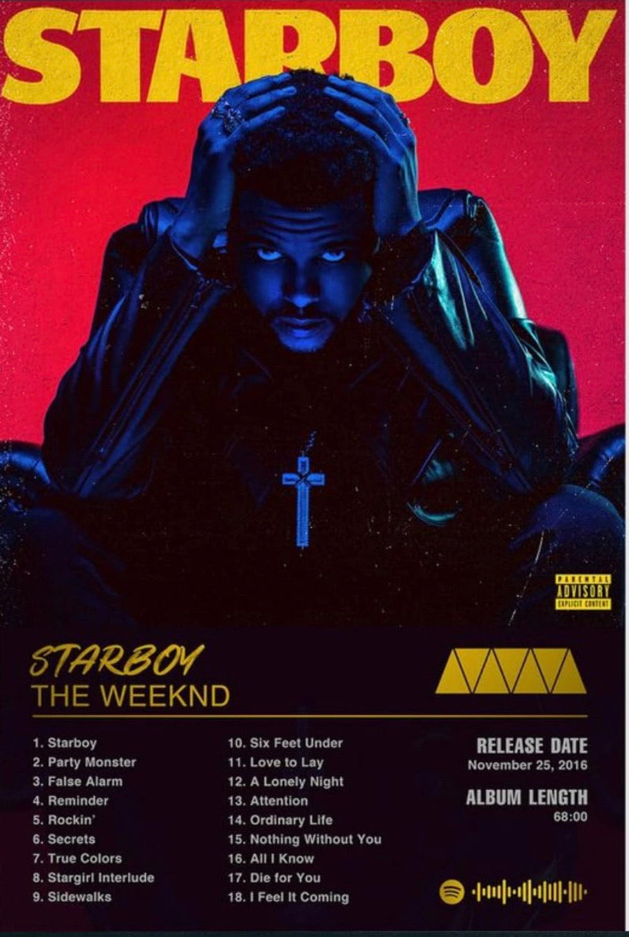 STARBOY THE WEEKEND WALL POSTER l Aesthetic