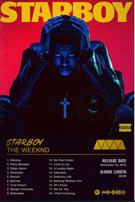 STARBOY THE WEEKEND WALL POSTER l Aesthetic