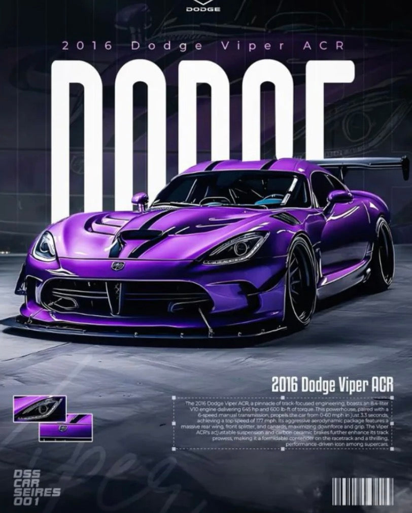 DODGE VIPER ACR l Car Wall Poster