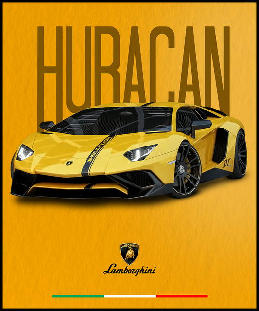 LAMBORGHINI HURACAN YELLOW l Car Wall Poster