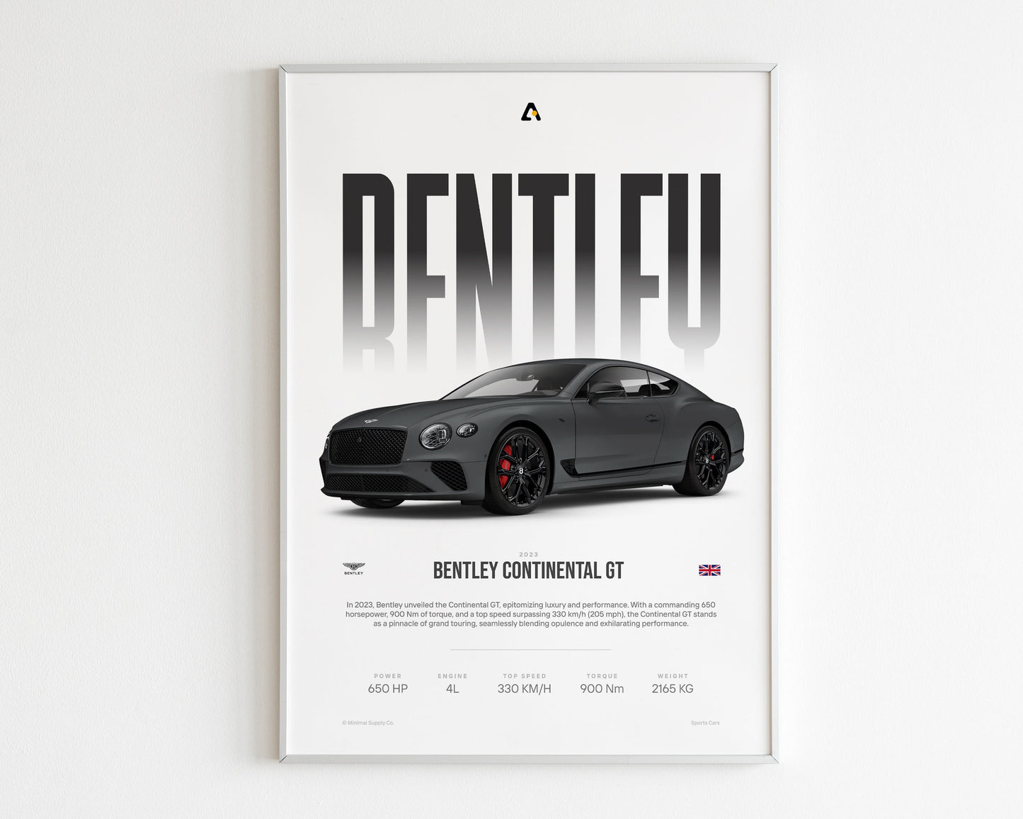 BENTLEY CONTINENTAL GT l Car Wall Poster