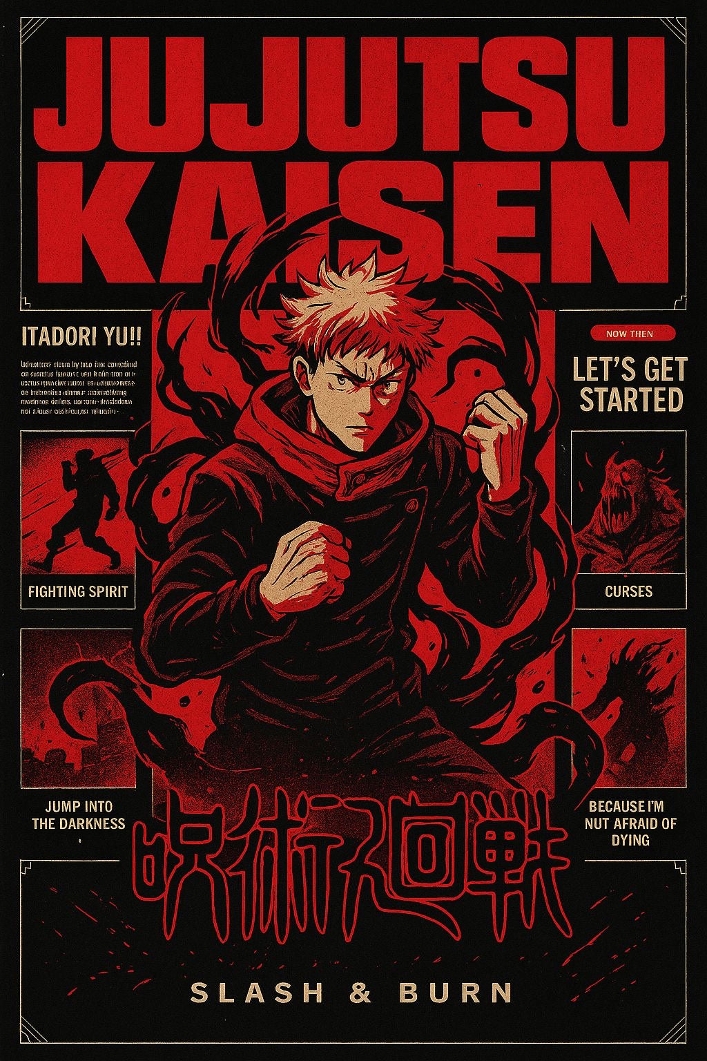 Slash & Burn l Kaisen Jujutsu l Anime Poster