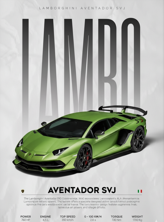 LAMBO AVENTADOR SVJ l Car Wall Poster