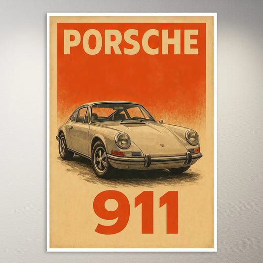 OLD PORSCHE 911 TURBO l Car Poster