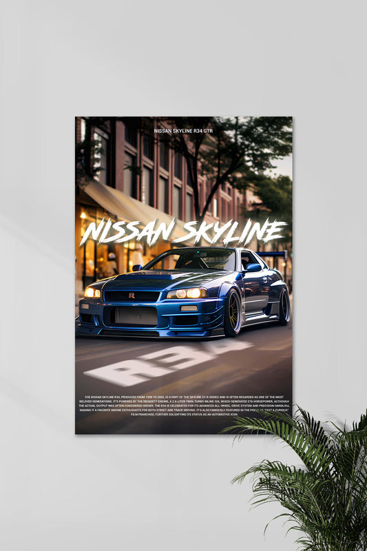 NISAAN SKYLINE l CAR WALL POSTER