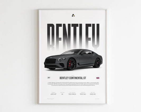 BENTLEY CONTINENTAL GT l Car Wall Poster