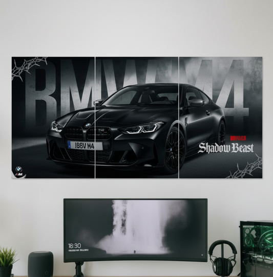 BMW M4 SHADOW BLACK l WALL SPLIT POSTER