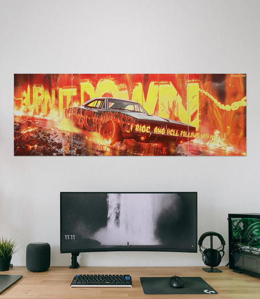 Fire Design l Car Split Poster